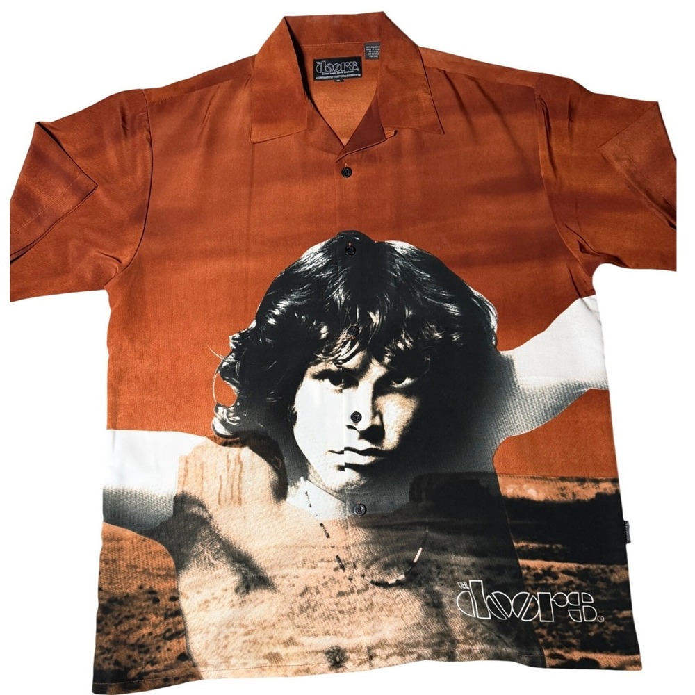 Vintage 2002 The Doors Jim Morrison Dragonfly Clothing Co Shirt XL Burnt Orange